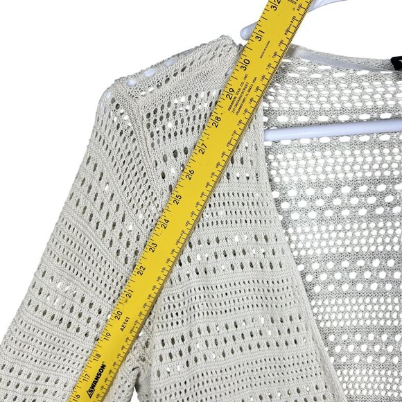 Torrid Womens 3X Crochet Knit Bone Cardigan Tie Front 100% Cotton Cottagecore - Picture 11 of 15